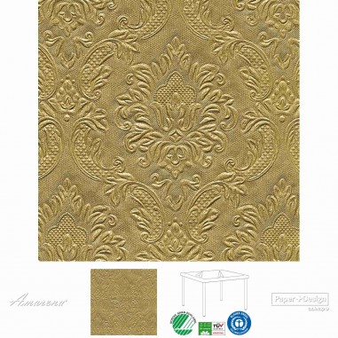 Slávnostné papierové servítky Moments Ornament Zlaté, 25x25cm, Paper+ Design