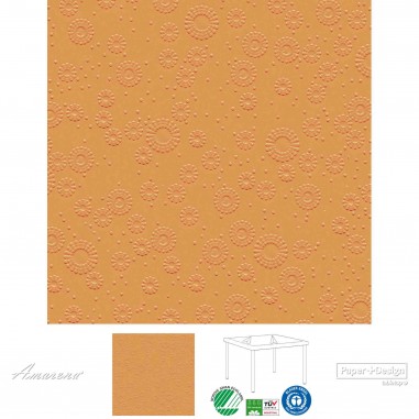 Papierové servítky Moments UNI Oranžové, s reliéfnou potlačou, 33x33cm, Paper+Design