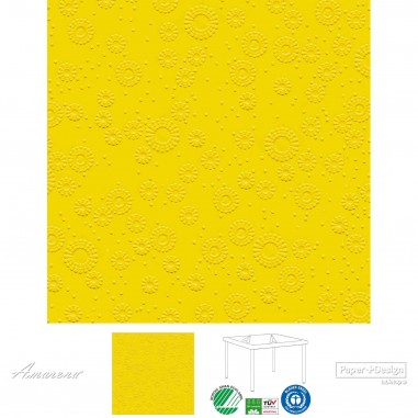 Papierové servítky Moments UNI Žlté, s reliéfnou potlačou, 33x33cm, Paper+Design