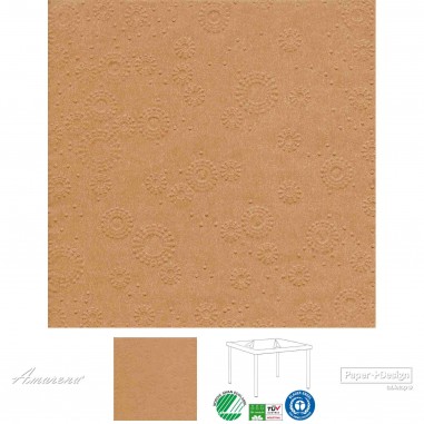 Papierové servítky Moments UNI Terrakotta, s reliéfnou potlačou, 33x33cm, Paper+Design