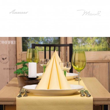 Slávnostné reliéfne servítky Malaga Naturbraun-prírodná hnedá, z netkanej textílie, 40x40cm, Mank