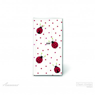 Papierové vreckovky 4vrstvové, dizajnové, Ladybirds and dots- Paper+Design