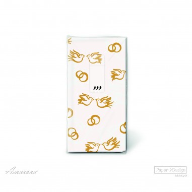 Papierové vreckovky 4vrstvové, dizajnové, Classic wedding- Paper+Design