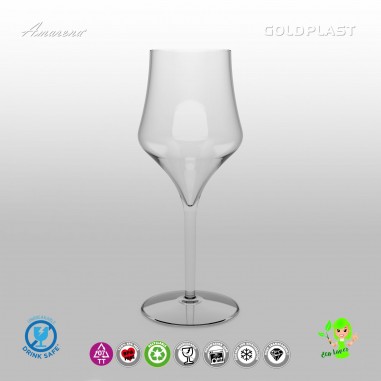 BIOplastový pohár Eccellente na víno, nerozbitný, 320ml, transparentný