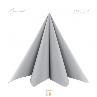 Šedé servítky z papiera Softpoint, 40x40cm, jednofarebné, Mank
