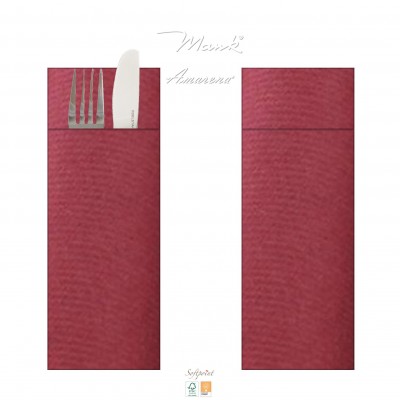Príborník, obal na príbor papierový Softpoint, jednofarebný bordový, 40x33cm, Mank
