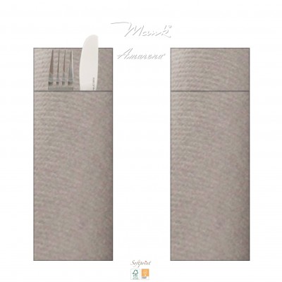 Príborník, obal na príbor papierový Softpoint, jednofarebný šedo-hnedý, 40x33cm, Mank