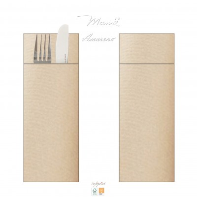 Príborník, obal na príbor papierový Softpoint, jednofarebný svetlo hnedý, 40x33cm, Mank