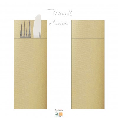 Príborník, obal na príbor papierový Softpoint, jednofarebný v prírodnej hnedej farbe, 40x33cm, Mank