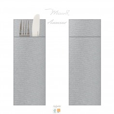 Príborník, obal na príbor papierový Softpoint, jednofarebný šedý, 40x33cm, Mank