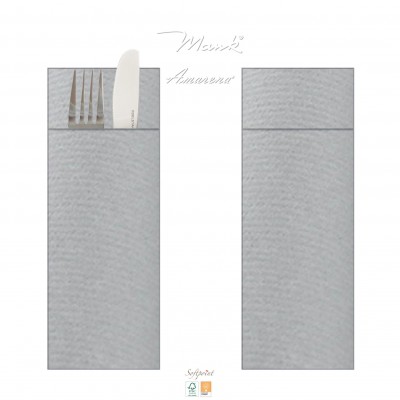 Príborník, obal na príbor papierový Softpoint, jednofarebný šedý, 40x33cm, Mank