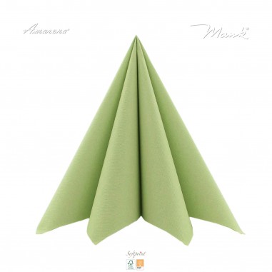 Olivovo zelené servítky z papiera Softpoint, 40x40cm, jednofarebné, Mank