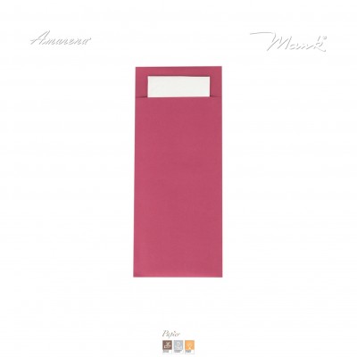 Vrecko na príbor papierové so servítkom bordové, 20x8,5cm, 500 ks, Mank