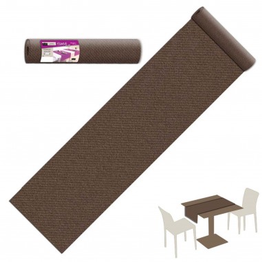 Šerpa na stôl z netkanej textílie, jednofarebná Cacao-hnedá, 40cm x 24m, Pack Service