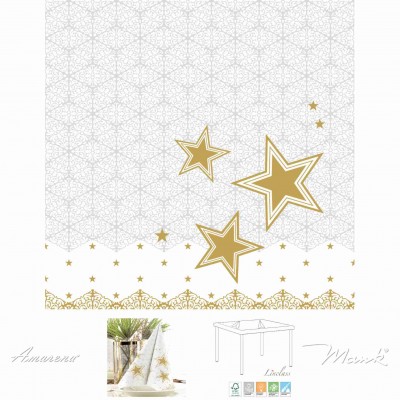 Vianočné servítky Vivien strieborno-zlaté, z netkanej textílie, 40x40cm, Mank