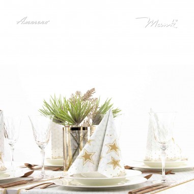 Vianočné servítky Vivien strieborno-zlaté, z netkanej textílie, 40x40cm, Mank