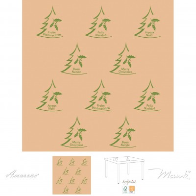 Recyklovateľné vianočné servítky X-mas, 40x40cm