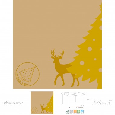 Vianočné servítky X-Mas z netkanej textílie, prírodná hnedá farba, 40x40cm, Mank