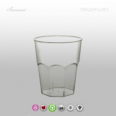 Plastové koktailové poháre 250ml, transparentné, 50ks
