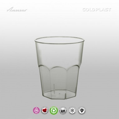 Plastový koktailový pohár - 220ml - transparentný, GoldPlast