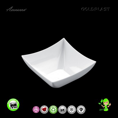 Plastové misky na dezerty Quadrata, 7x7cm, 90ml, biele