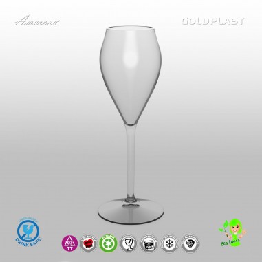 Plastový pohár na stopke Petit Perlage, 160ml, nerozbitný - Gold Plast