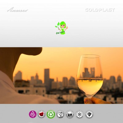 Plastový pohár na biele a ružové víno, koktejl 510ml - nerozbitný, transparentný