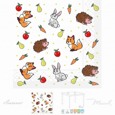 Detské papierové servítky Polly, 33x33cm, Mank