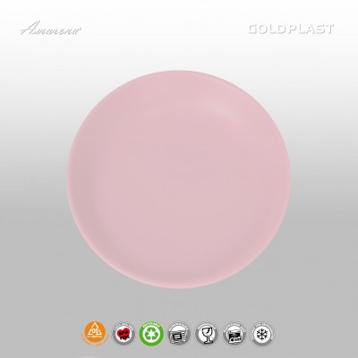 Nerozbitné dezertné taniere z tvrdeného plastu Ø 20,8 cm, ružové