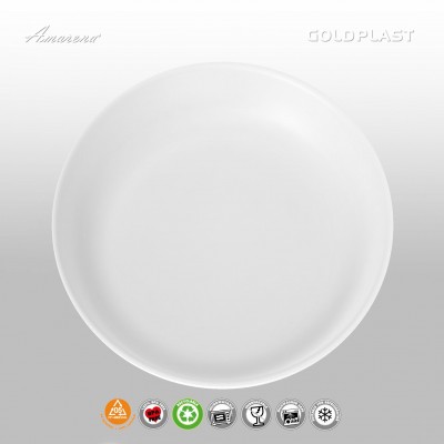 Nerozbitné taniere z tvrdeného plastu Ø 27,4cm, biele