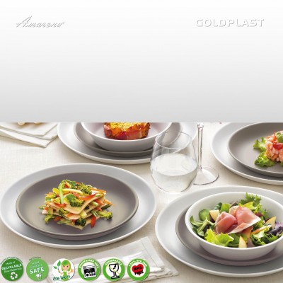 Nerozbitné misky z tvrdeného plastu Ø 17,8cm, biele