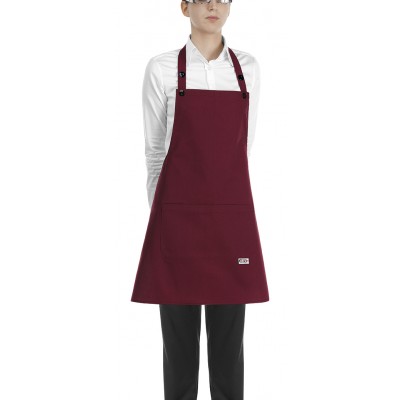 Čašnícka a kuchárska zástera okolo krku, 70x70cm, bordová, 100% Microfiber, zn. Egochef