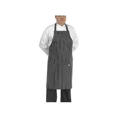 Veľká kuchárska zástera America, čierna s pásikom, 100x100cm, 5XL-7XL