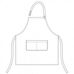 Čašnícka a kuchárska zástera okolo krku, 70x70cm, Peace and love, zn. Egochef 2