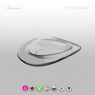 Nerozbitný mini plastový tanierik na fingerfood Ellipse, extra pevný