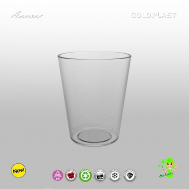 Plastový pohár Conico, 340 ml, transparentný-8 ks, Gold Plast