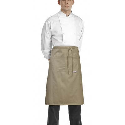 Kuchárska zástera s vreckom 70x70cm, kaki, zn. Egochef