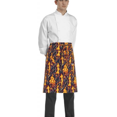 Kuchárska zástera s vreckom 70x70cm, Flames, zn. Egochef