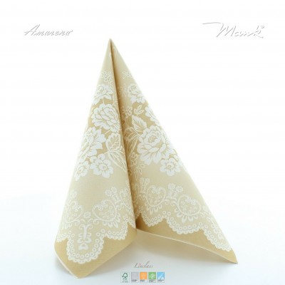 Svadobné servítky z netkanej textílie Franziska béžová, 40x40cm, Mank