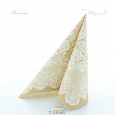 Svadobné servítky z netkanej textílie Franziska béžová, 40x40cm, Mank