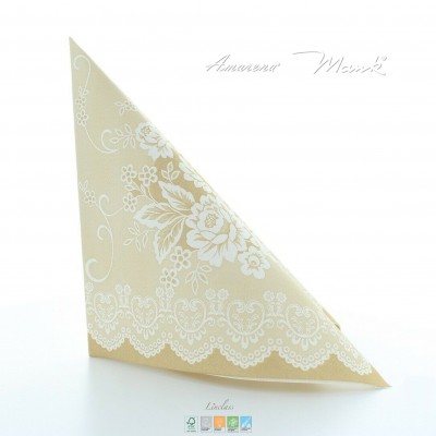 Svadobné servítky z netkanej textílie Franziska béžová, 40x40cm, Mank