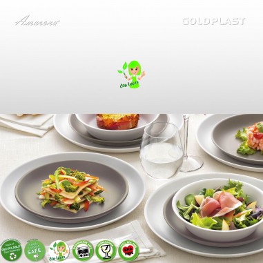 Nerozbitné taniere z tvrdeného plastu Ø 23,5cm, krémové