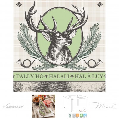 Poľovnícke papierové servítky Halali, 40x40cm, Mank