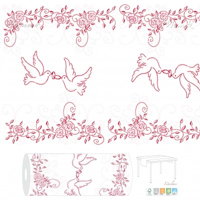 Svadobná šerpa Hochzeit ružovo-bordová, 40cmx24m, Mank