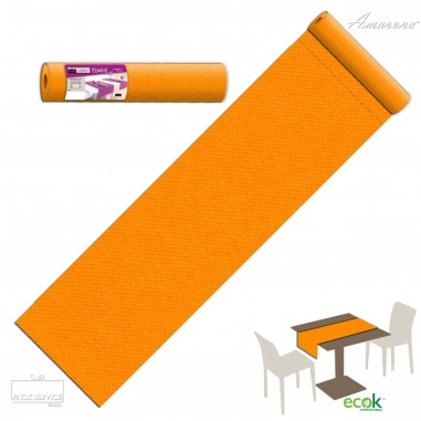 Šerpa na stôl z netkanej textílie, jednofarebná Arancio-oranžová, 40cm x 24m, Pack Service