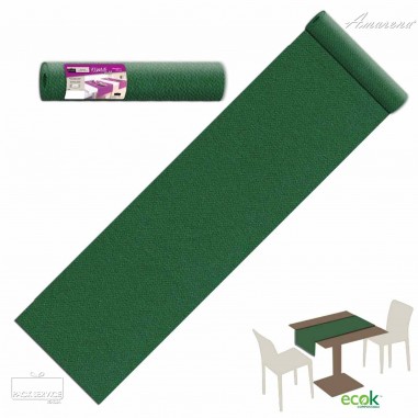 Šerpa na stôl z netkanej textílie, jednofarebná Verde-tmavá zelená, 40cm x 24m, Pack Service