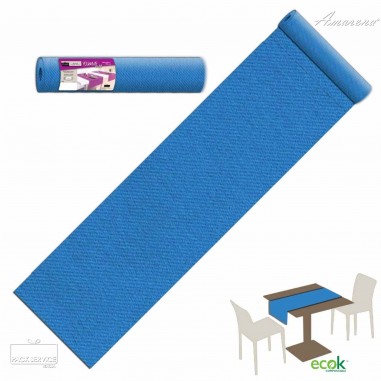 Šerpa na stôl z netkanej textílie, jednofarebná modrá Mare, 40cm x 24m, Pack Service