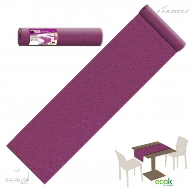 Šerpa na stôl z netkanej textílie, jednofarebná Viola, baklažánová, 40cm x 24m, Pack Service