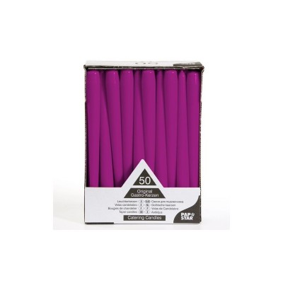 Kónické sviečky fialové Ø 2,2 x 24 cm