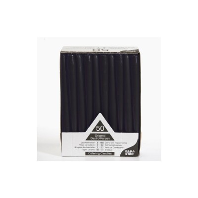 Kónické sviečky čierne Ø 2,2 x 24 cm